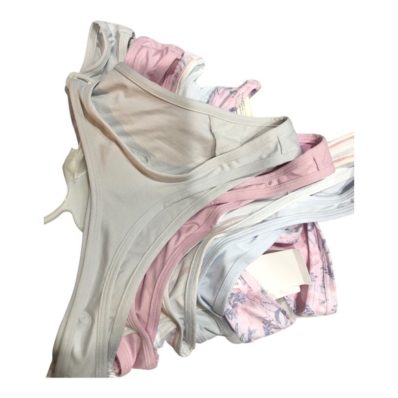Jessica Simpson 5pk pink blue gray multi thong panties size large new - Picture 9 of 14